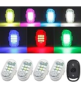 4Pcs LED Anti-Collision Strobe Lights with Remote, 7 Colors USB Rechargeable Flashing Lights Wire...