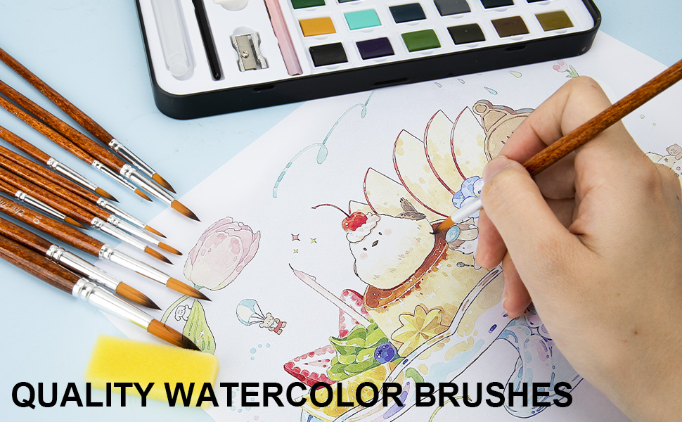 12 pcs watercolor brushes 2