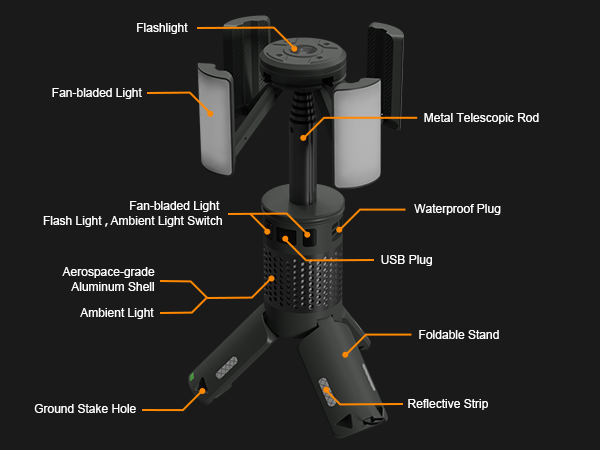 telescopic camping light camping night light camping light camping lantern rechargeable lantern