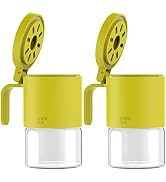 Zuutii Glass Spice Jars Moisture-Proof Spice Containers with Spoons, Set of 2 10oz/300ml Spice Bo...