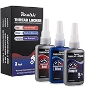 Realth 50ml-3 Pack Threadlocker Purple Blue and Red, Low Strength Medium Strength and High Streng...