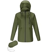 Avoogue Rain Jacket Women with Hooded Lightweight Waterproof Raincoats Packable Zipper Pockets Wi...