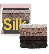 6Pcs Silk Hair Ties Small 22 Momme 100% Pure Mulberry Silk Scrunchies for Women Girls Thin Skinny...