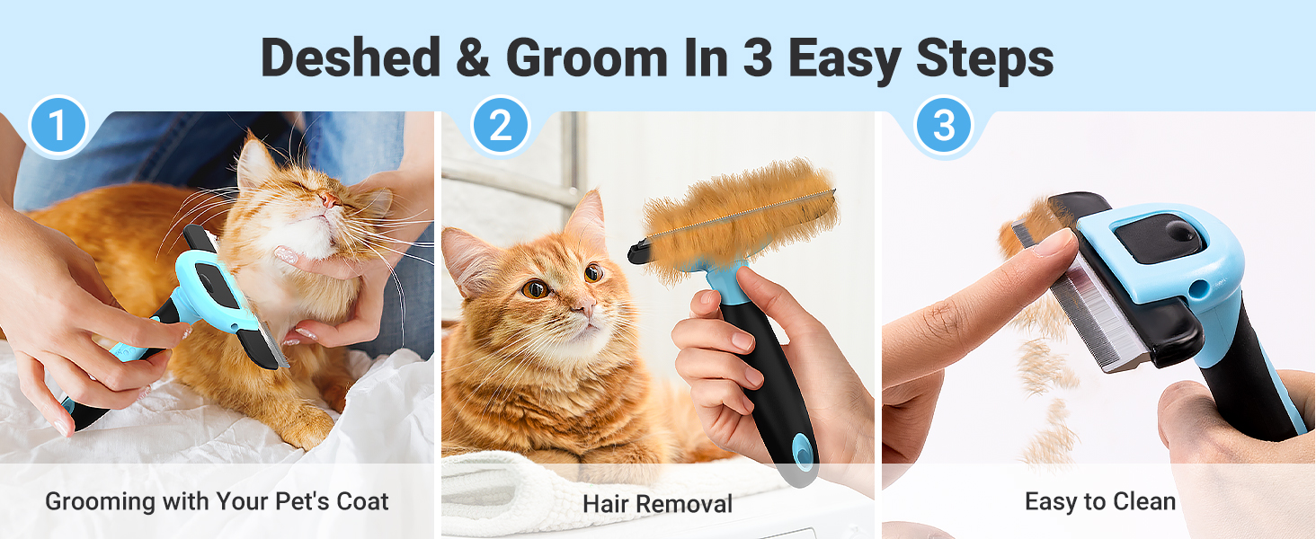 pet deshedding tools and grooming brush 69854