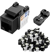 iwillink 10Gbps Cat6 Keystone Jack and Punch-Down Stand, 50-Pack, RJ45 Ethernet Keystone Jacks, 9...