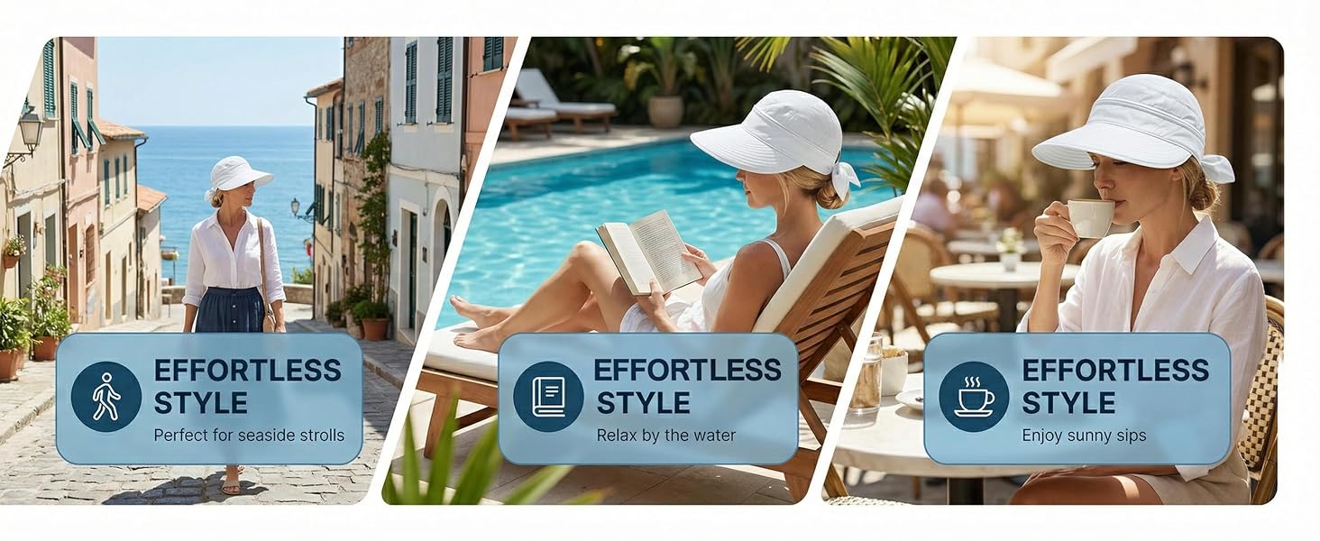 summer uv protection SPF50 UPF50 sun visor hat ponytail friendly
