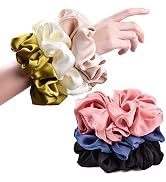 CEELGON Big Real Silk Scrunchies for Women 6.3Inches Large Scrunchie Satin Oversized Silk Thick E...