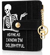 Jogjam Skull Skeleton Rfid Women Wallet, Small Slim Thin Credit Card Wallet, PU Leather Bifold Ca...