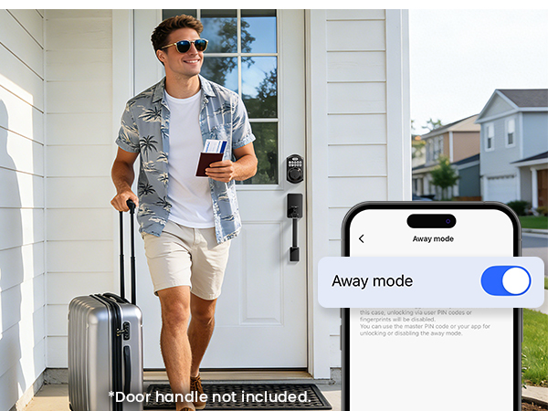 When Vacation Mode is on, all codes except the master user code are disabled to secure your home.