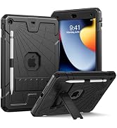SIBEITU Case Compatible with iPad 9th Generation for Kids, with Pencil Holder Stand, Heavy Duty R...