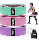KANGFITER Fabric Resistance Bands, 3 Level Non-Slip Exercise Booty Bands for Men & Women Leg and ...