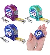 WORKPRO Keychain Tape Measure Set, 3 Pcs Inch/Metric Scale Easy Reading Mini Tape Measurement, 6F...