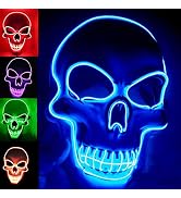 OceanWings Halloween Mask LED Light up Costumes Scary Mask for Party Supplies Favor