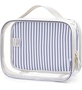 Narwey TSA Approved Clear Toiletry Bag for Travel, Waterproof PVC Clear Makeup Bags, Portable Com...