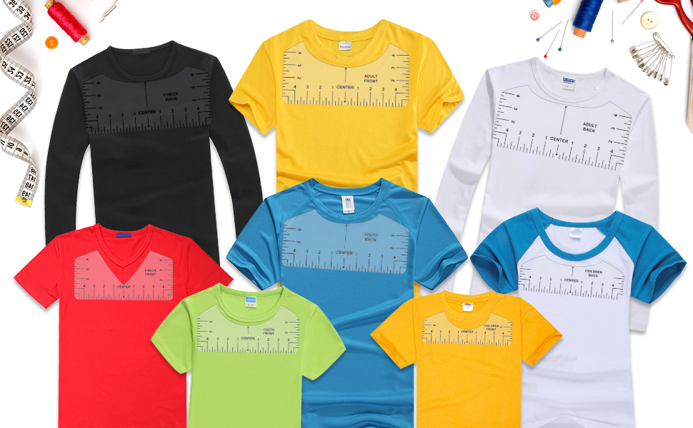 5pcs t-shirt ruler