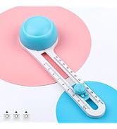 Circular Paper Cutter Adjustable Rotary Round Paper Cutter Trimmer with 3 Replaceable Blades 360 ...