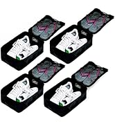 Travel Shoe Bags, Foldable Waterproof Shoe Pouches Organizer-Double Layer (4 Black Shoe Bags)