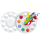 Round Paint Tray Palettes, FANDAMEI Plastic Paint Tray Palette, Paint Palettes Paint Pallets with...