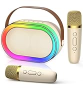 HWWR Karaoke Machine for Kids Adults, Portable Bluetooth Speaker Mini Karaoke Machine with 2 Wire...