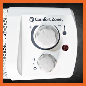 comfort zone space heater has 2 heat settings