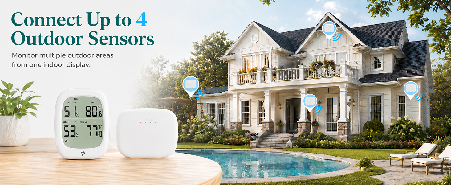 Connect Up to 4 Outdoor Sensors
