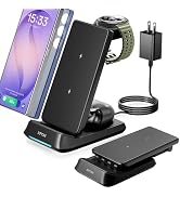 KPON 3 in 1 Charging Station for Samsung, Wireless Charger for Thick Cases, Foldable Phone and Wa...