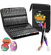 Ohuhu Acrylic Paint Pens 30 Colors: Dual Tips (Round & Fine) Acrylic Markers High Opacity Paint M...