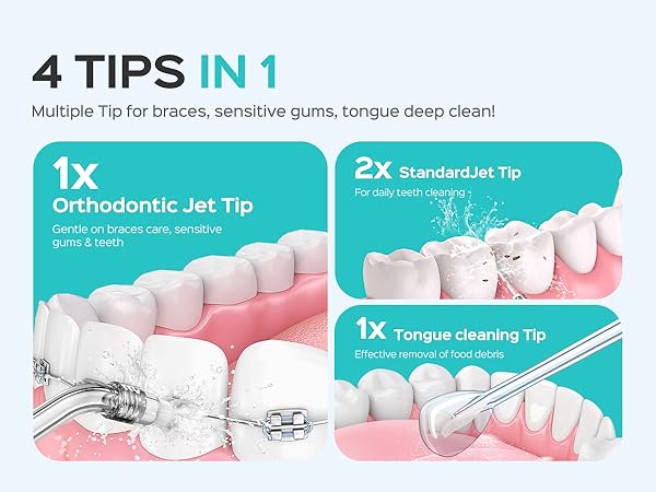COSLUS Mini Water Flosser for Travel: Portable Compact Design, Cordless Oral Irrigator for Braces