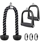 Kipika Tricep Rope Cable Machine Attachment - 36" Heavy Duty Nylon Rope with Soft Rubber Ends and...