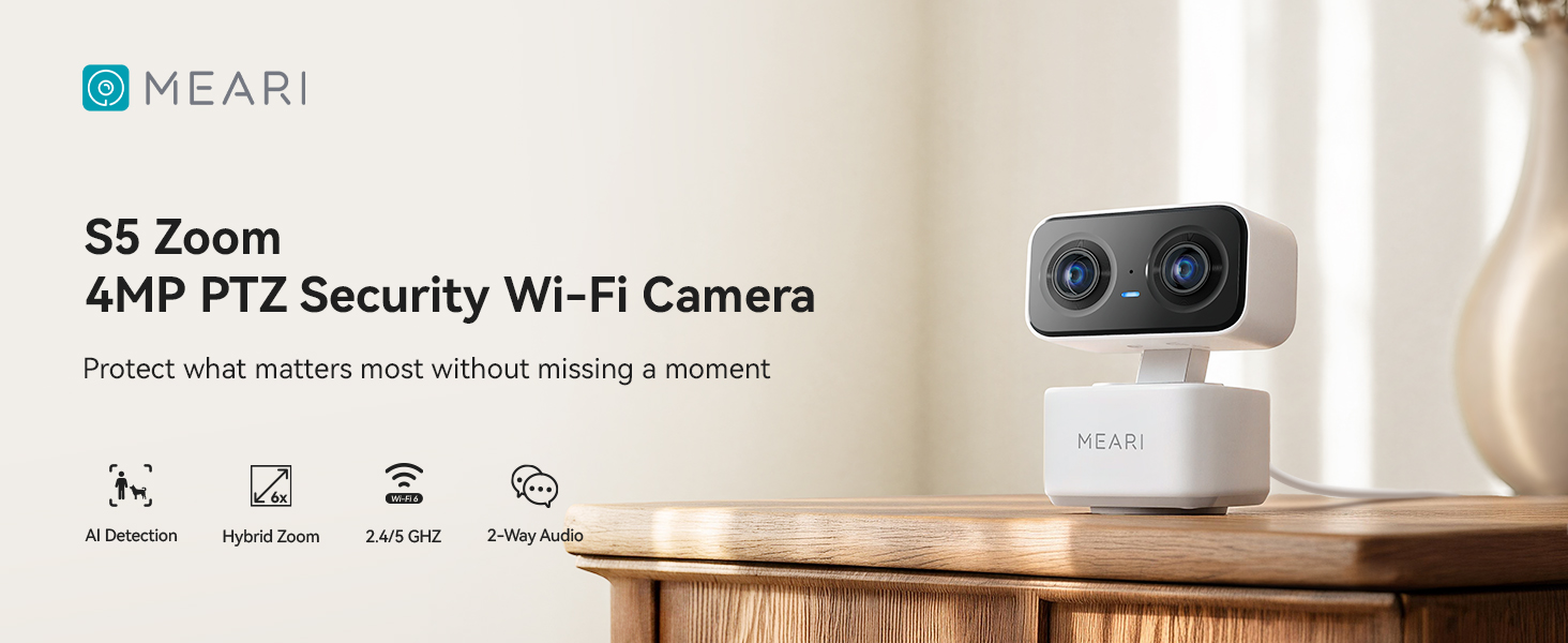 S5 Zoom 4MP PTZ Security Wi-Fi Camera