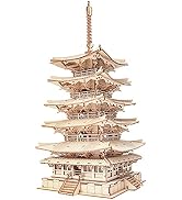 Rolife 3D Wooden Puzzles Temple Building Kit - 275PCS Japanese Five-storied Pagoda 13" Model Craf...