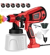 YesRight 1000W Paint Sprayer for House Painting 32000RPM Spray Paint Gun with Adjustable 3 Patter...
