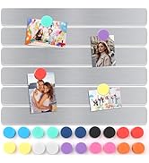 6Pcs Magnetic Strip, Metal Magnet Board with 20 pcs Colorful Magnet, Frameless Magnetic Strips wi...
