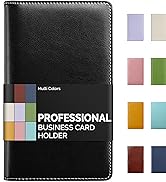Sooez Leather Business Card Book Holder, Professional Business Cards Book Organizer, 240 Card Cap...