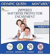 olympic queen size bed 66x80 zippered bed bug mattress encasements protectors