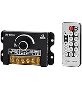 12v LED Dimmer Switch with RF Remote Control &Timer Function, DC 5-24V 40A Aluminum Housing PWM D...