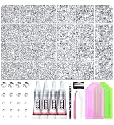 LOTWOW Silver Bedazzling Kit with Rhinestones, 35000PCS Multi Size Rhinestones Nail Gems Diamond ...