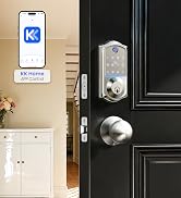 Veise VE017-K Fingerprint Smart Lock with 2 Knobs, App Control, Keyless Entry Front Door Lock wit...