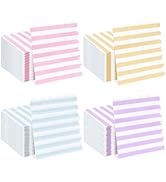 FALIZIFU 100 Pieces 3-Ply Striped Scalloped Napkins Folded 5 x 5 inch Disposable Cocktail Napkins...