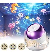 Ocean Projector 24 Dynamic Rotating Scenes,Ocean Glow Projector Lamp | 180° rotatable & star scen...