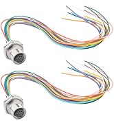 Hamadap M12 Connector 12 Pin Female A Coded Aviation Sensor Cable,16mm Industrial Circular Connec...