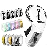 EazeID Embossing Label Maker with 15PK Color Tapes, Vintage Embossed Label Maker Manual, Retro 3D...