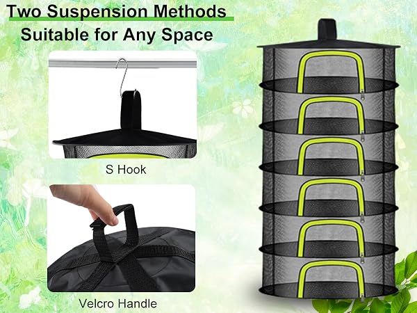 Two Suspension Methods-Herb Drying Rack