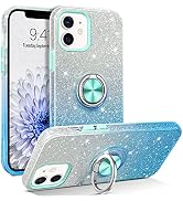 BENTOBEN iPhone 12 Case, iPhone 12 Pro Case, Slim Fit Glitter Sparkly with 360° Ring Holder Kicks...
