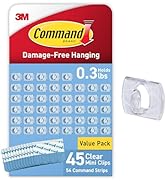 Command Indoor Mini Light Clips, Damage Free Hanging Christmas Light Clips, Mini Wall Clips for H...