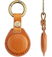 Airtag Holder, Genuine Leather AirTag Holder for Airtag Keychain, Protective Airtag Case Cover wi...