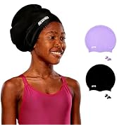 Kids Extra Large Swim Cap for Long Hair, Swimming Caps for Boys Girls Youth, Big Swim Hat for Lon...