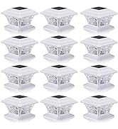 AEFRELEOHT Solar Post Cap Lights, Warm White & RGB Automatic Cycling & Fixed RGB Color, 9 Colors ...