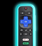 2Pack Replacement Remote for Roku TV with Glowing Silicone Case, Compatible with TCL Roku TV/Hise...