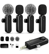 Gicorino Wireless Lavalier Microphones Compatible for iPhone, Android Phone, Camera, Computer, Pr...